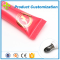 15g rose un sérigraphie couleur vide pommade tube d&#39;emballage en aluminium avec spécial bouchons de brillant à lèvres bouchon applicateur